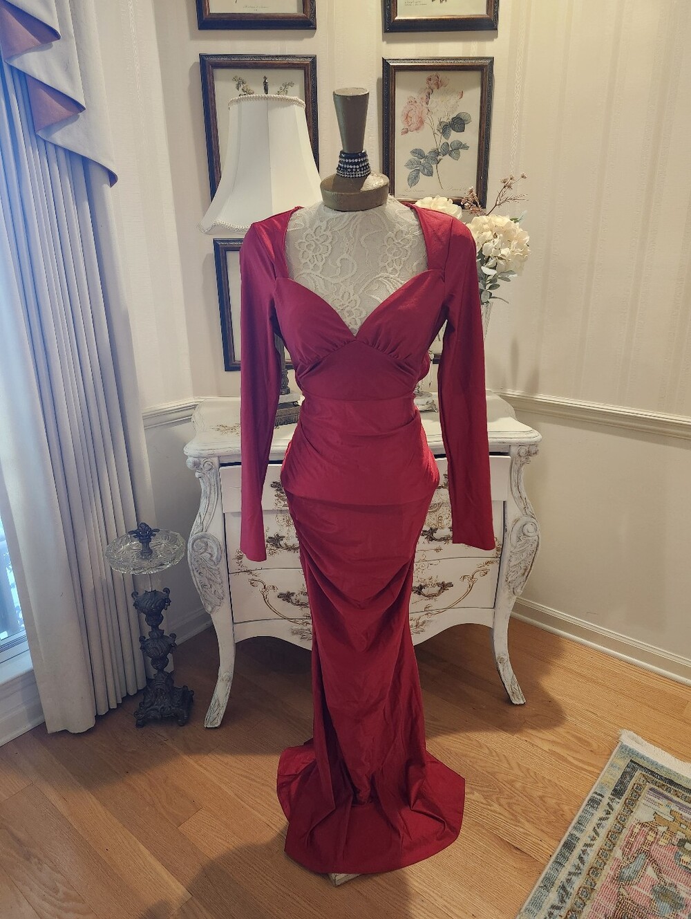 Crimson Curve Hugging Sexy Diva Brianna Fashion Nova Evening Dress Gown NWT XL